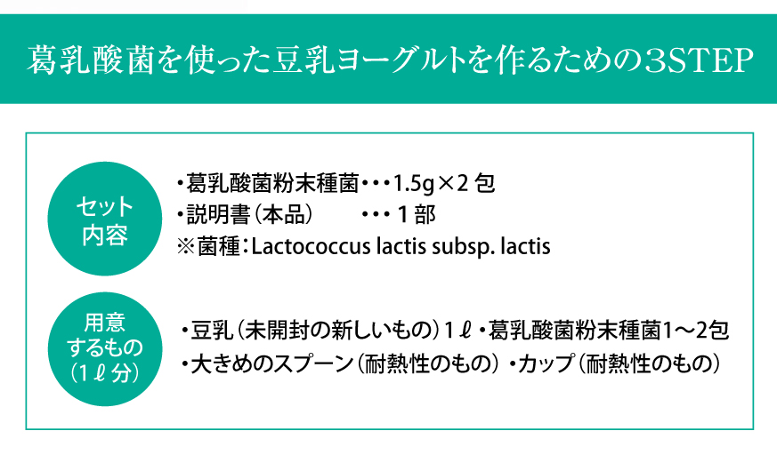 豆乳ヨーグルトを作るための３STEP